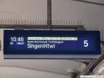Zugzielanzeige am Tag der Umleiter in T�bingen, hier wird der ...