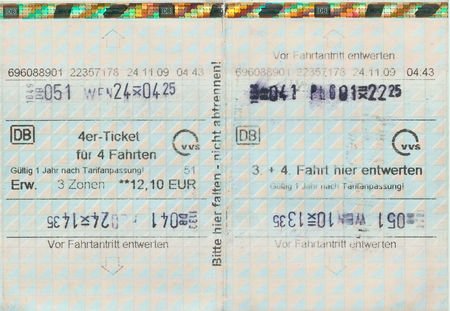 4er - Ticket fr 4 Fahrten / Erw. / 3 Zohnen. (24.11.2009)
