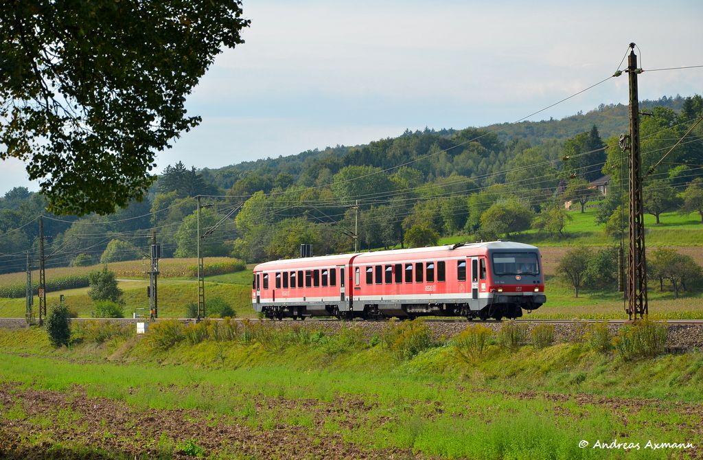 Auf Tfzf mit dem 628 344 in Richtung Ulm. (11,09,2011)