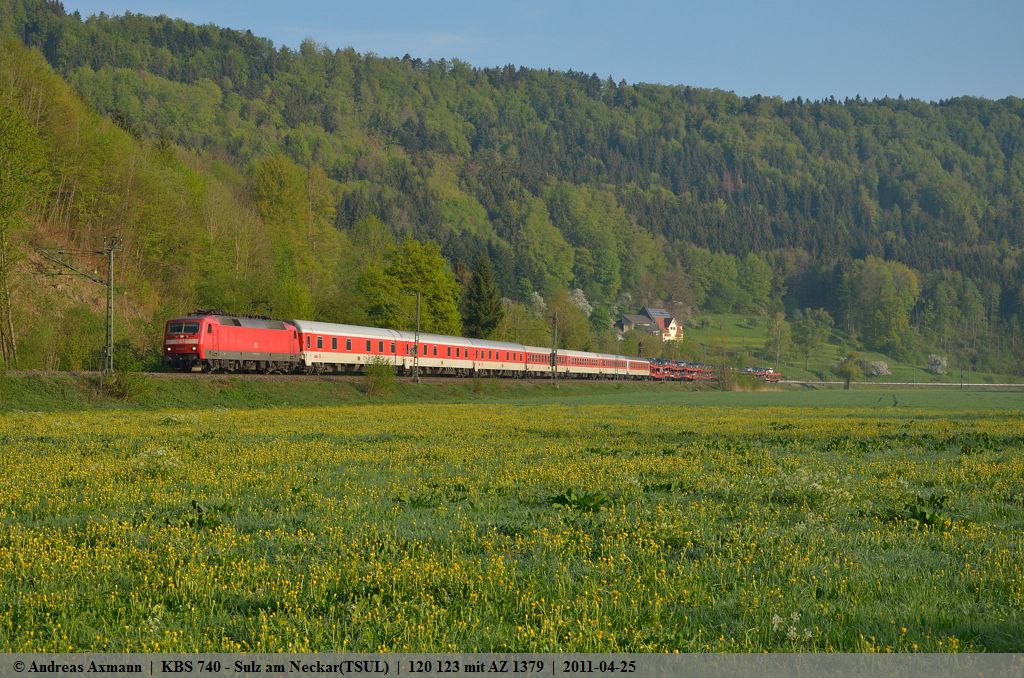 Der letzte Umleitertag auf der Gubahn fr den AZ 1379 von Hamburg nach Lrach zwischen Sulz am Neckar und Aistaig. (25,04,2011)