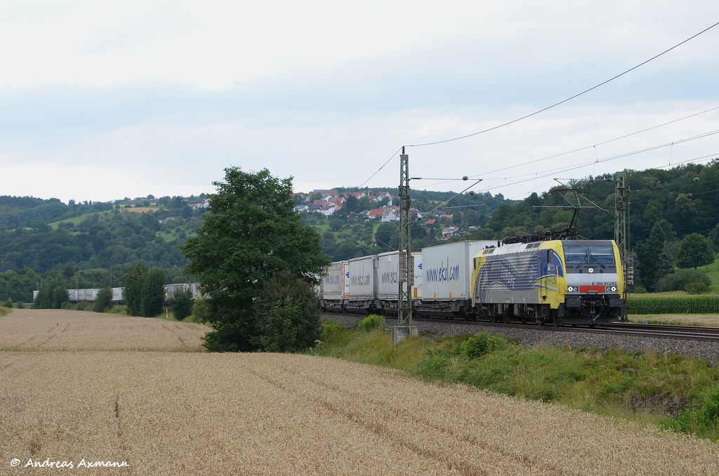 E 189 912 RT  Moving Europe  mit Ekol 41853 durch Uhingen nach Triest Campo Marzio. (29,07,2012)