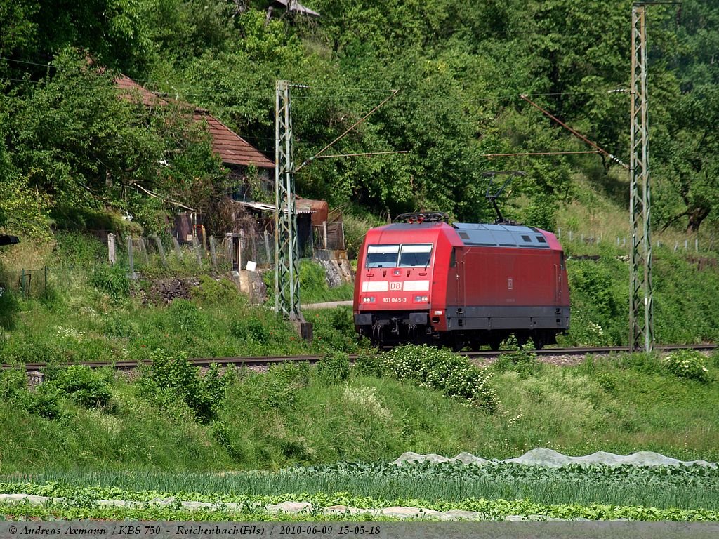 Lz-fahrt von 101 045-3 von Ulm nach Stuttgart. (09,06,2010)