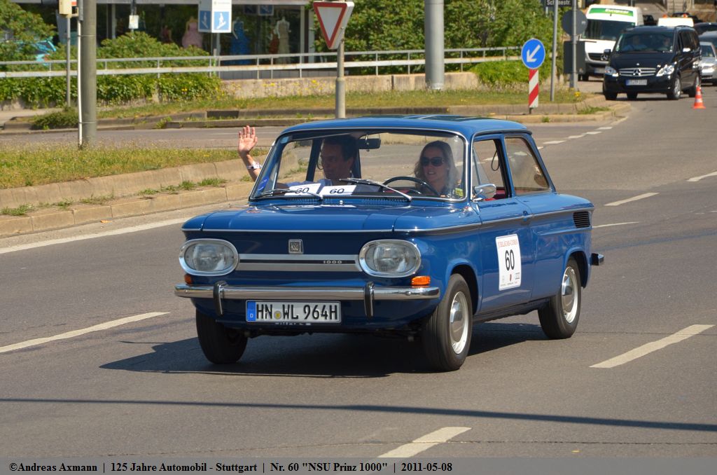 Nr. 60  NSU Prinz 1000  1971 / Geburtstagscorso 125 Jahre Automobil an der Knig-Karls-Brcke/Mercedesstrae. (08;05;2011)