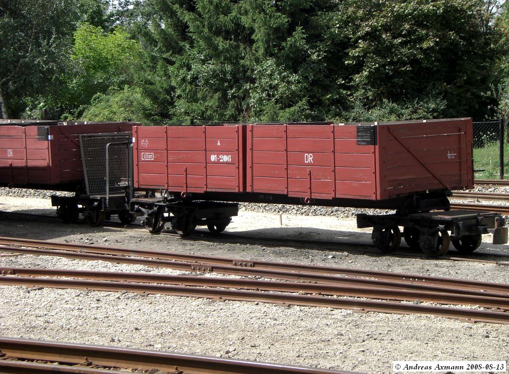 Offener Gterwagen der Waldbahn in Weiwasser. (13,08,2008)