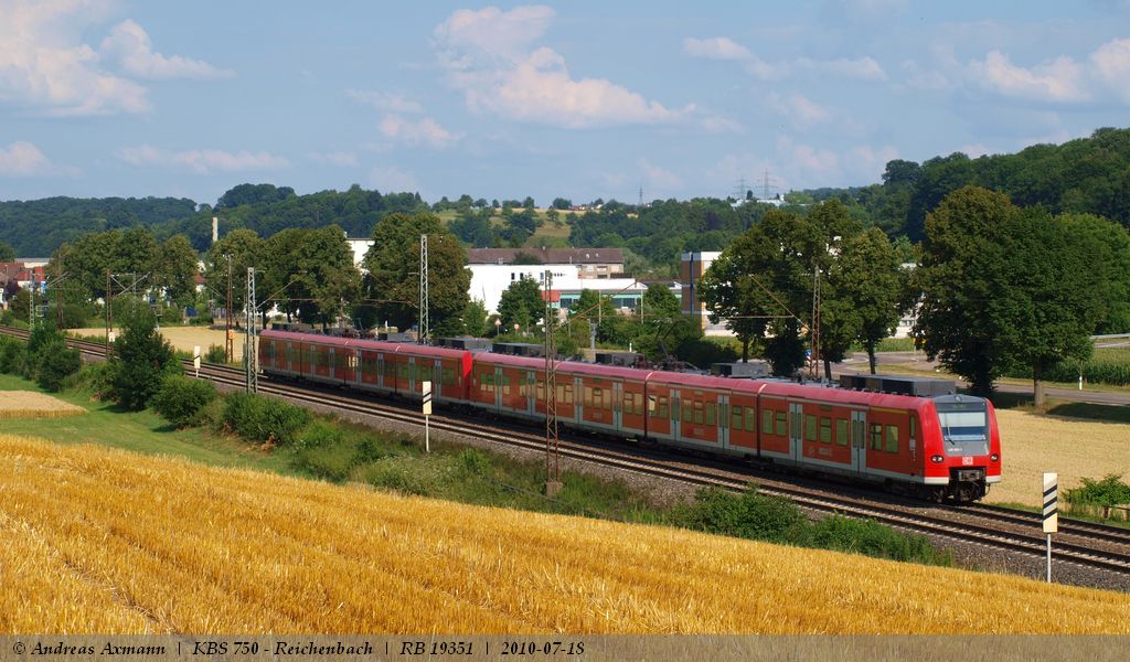 RB 19351 von Stuttgart nach Ulm bei Reichenbach/Fils. (18,07,2010)