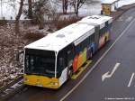 SSB-Bus 7031 / O530G Citaro EvoBus abgestellt an der Schillerstrase [Cafe Landespavillon] mit Werbung fr Mbel Rieger.