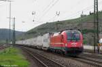 541 009 mit Ekol 41853 aus Worms bei der Durchfahrt durch Esslingen am Neckar auf dem Weg nach Triest Campo Marzio. (27,04,2012)
