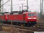 BR 120/58640/120-130-0-und-120-124-3-rangieren 120 130-0 und 120 124-3 Rangieren von Gleis 11 auf Gleis 362 zum Abstellen im Stuttgarter Hbf. (13,03,2010)