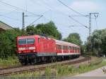 143 071 mit RB 19334 auf dem Weg von Gppingen nach Plochingen zwischen Reichenbach und Plochingen. (13,07,2010)