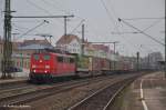 BR 151/167742/151-133-mit-sae--arcese 151 133 mit 'SAE' + 'arcese' KLV durch Esslingen am Neckar in Richtung Stuttgart/Kornwestheim. (16,11,2011)