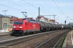 185 297 mit KeWa durch Esslingen am Neckar in Richtung Stuttgart/Kornwestheim. (27,04,2012)