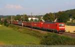 185 145 und 185 232 ziehen einen Gemischten Gterzug in Richtung Stuttgart bei Ebersbach vorbei. (21,07,2010)