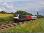 Nicht fiel mhe haben ES 62 U2 - 001 und 120 112 mit ihrem PbZ-D 1960 von Mnchen nach Stuttgart. (22,06,2010)