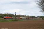 189 019 mit einem langen KLV-Zug durch Ebersbach/Fils in Richtung Stuttgart. (25,04,2012)