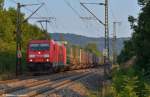 185 270 mit KLV durch Ebersbach/Fils in Richtung Stuttgart/Kornwestheim. (10.08.2012)