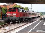 218 161/59761/218-161-8-ist-als-rb13966-aus 218 161-8 ist als RB13966 aus Oberlenningen angekommen und macht sich auf die fahrt als BR13971 nach Kirchheim/T bereit. (08.06.2009)