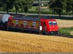 HGK 2054 - 185 586-5  Heiz-profi  mit einem KeWa auf der Filstalbahn in Richtung Stuttgart. (18,07,2010)